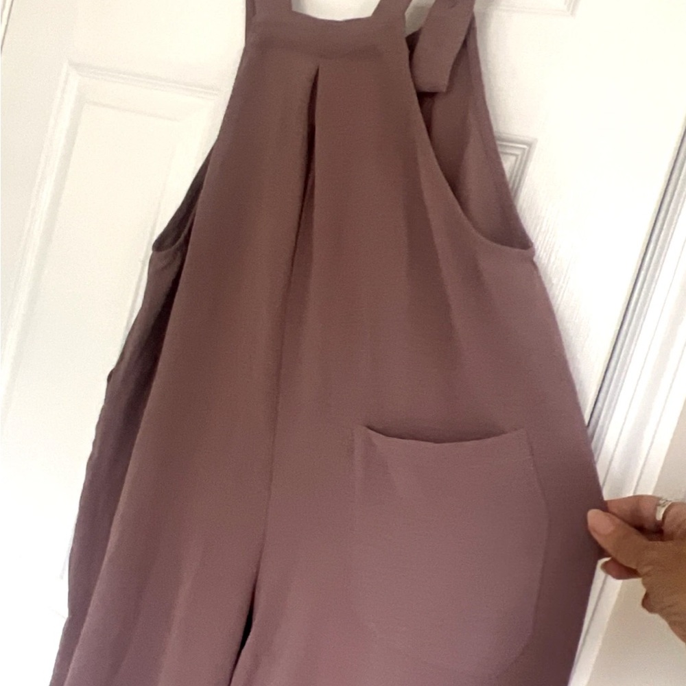 IWOLLENCE Lightweight Wide Leg Purple Pink Overall Jumpsuit NWOT Size Medium - Picture 6 of 11